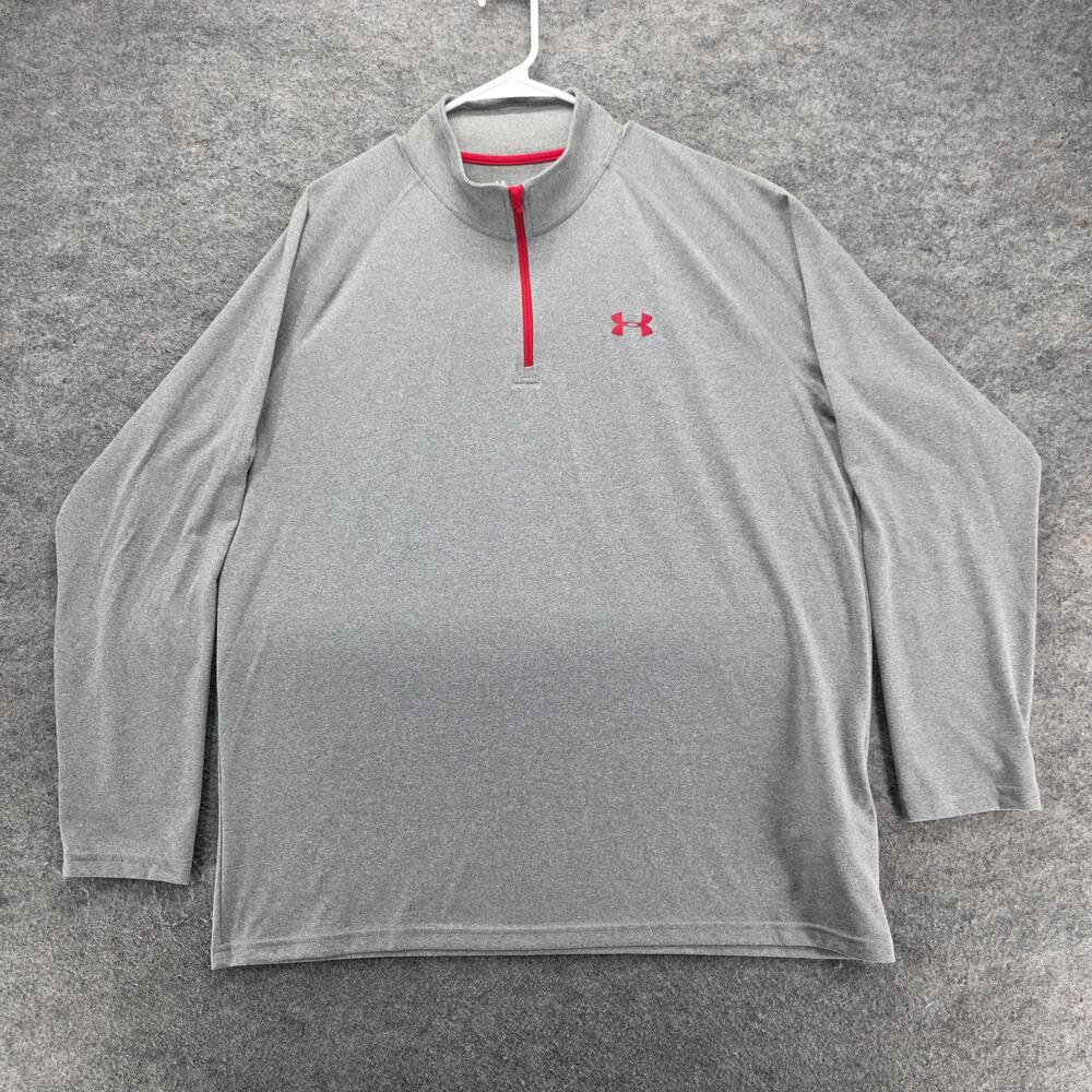 Under Armour Pullover Mens XL Gray Long Sleeve HeatGear 1/4 Zip Moisture Wicking